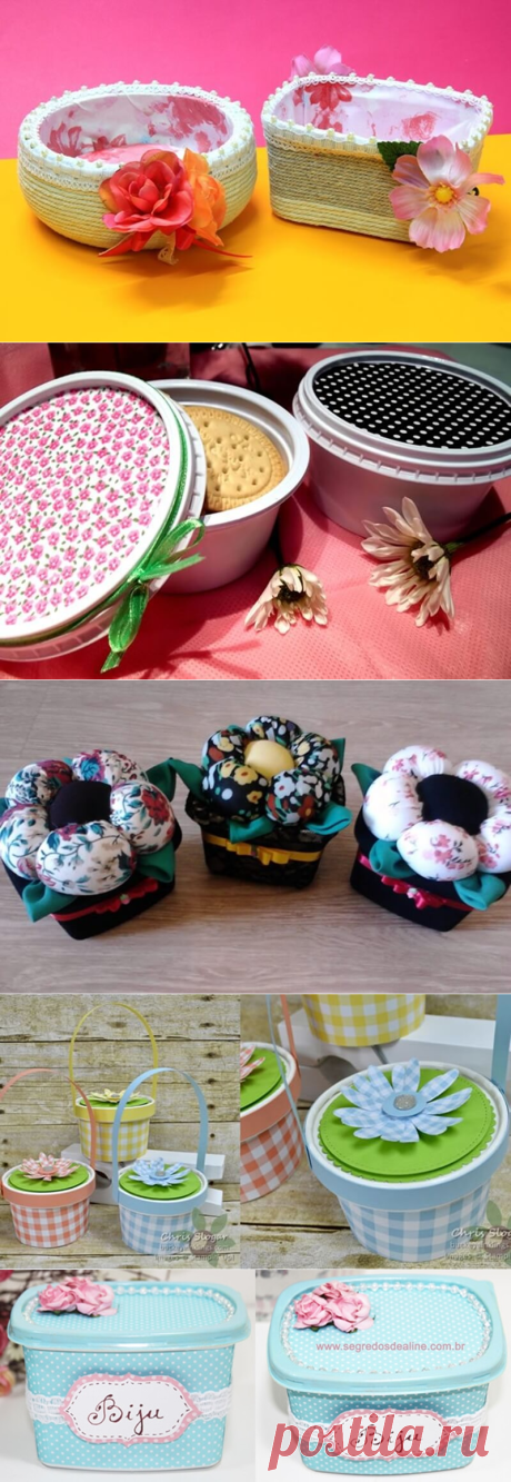 Como organizar e decorar a sua casa usando potes de margarina decorados