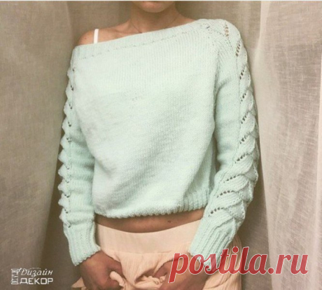 Красивый узор спицами и Кофта с таким узором на рукавах