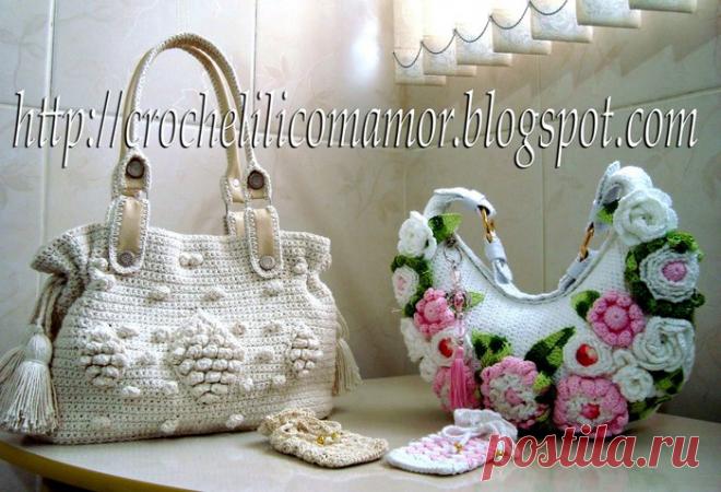 ВЯЗАНЫЕ СУМОЧКИ. СХЕМКИ К НИМ. ИДЕИ.