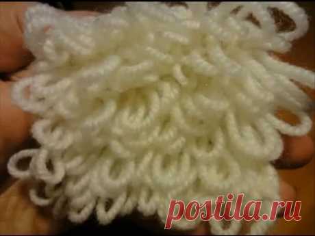 Вытянутые петли "лицевые"(вниз) Урок 24 Crochet: Elongated "facial" knots (down)