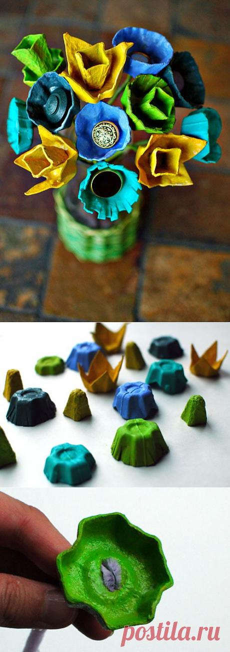 Предметы интерьера – бумажные цветы своими руками из упаковки из под яиц мастер-класс от @БиОВи.ruкоделие.