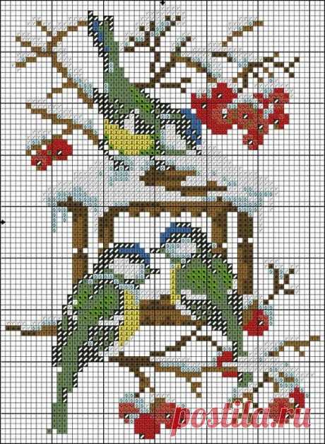 Подборка схем вышивки с птичками — DIYIdeas