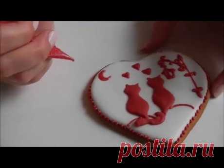 Мастер класс по украшению пряника ко Дню Валентина /How to decorate gingerbread to St Valentine Day
