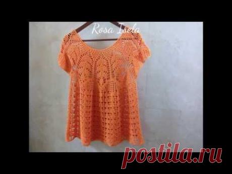 BLUSA DE HOJITAS PARTE 1 CROCHET