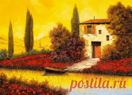 Lungo Il Fiume Tra I Papaveri by Guido Borelli