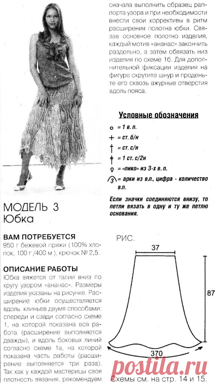 Юбка крючком