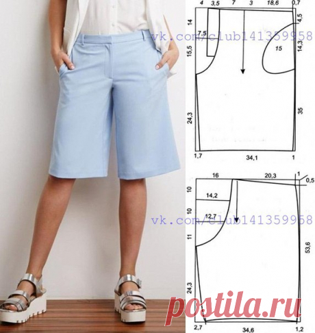 Бермуды, выкройка на размер 44-46 (рос.)
#простыевыкройки #простыевещи #шитье #бермуды #шорты #выкройка