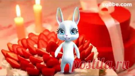 Поздравления с днем рождения видео зайка. Видео открытки.