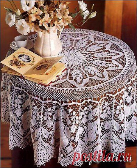 Подборка скатертей крючком на круглый стол со схемами. | DIY Hand-Made | Дзен