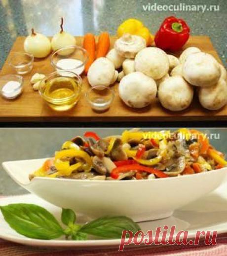 Салат Шампиньоны по-корейски – рецепт Видео Кулинарии.