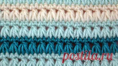 Triads Crochet Stitch | Free Crochet Tutorials, Instructions and Patterns Free Crochet Photo Tutorial. This pattern is very similar to the pattern "garlic", which I recently shared. And yet it is a completely different pattern. Very gentle and handsome.