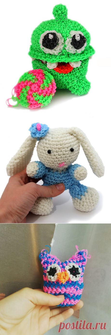 Плетенные амигуруми-фигурки из резиночек