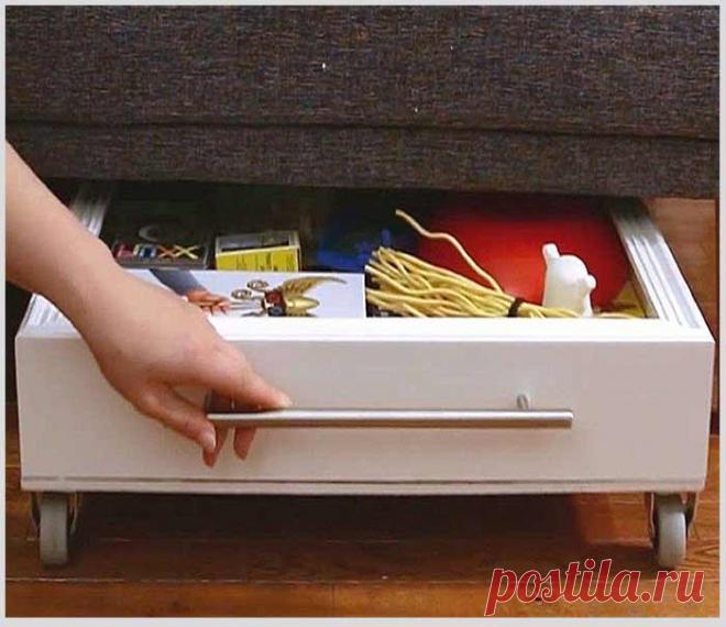 Идеи мастера: выдвижной ящик под кроватью