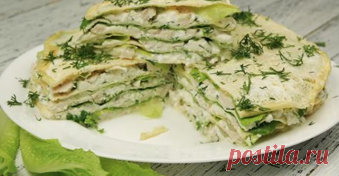 Белковый торт с курицей — вкусное блюдо для похудения и поддержания формы.