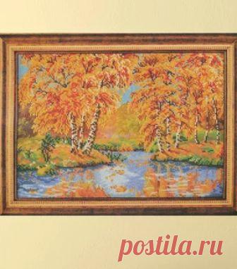 Картина вышитая бисером Золотая пора Картина вышитая бисером. Ручная работа от русского дизайнера. Доставка по России и СНГ. Купить онлайн на Mellroot.com или заказать по телефону 8 (495) 409-89-75.