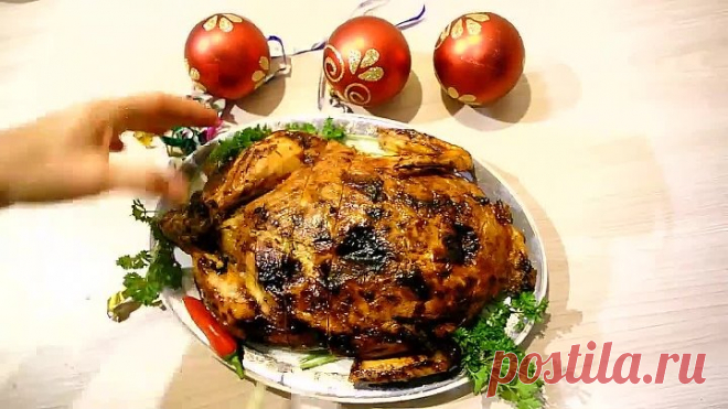 Фаршированная курица Вкусная,Нежная,Сочная . Фаршированная куриной печенью.