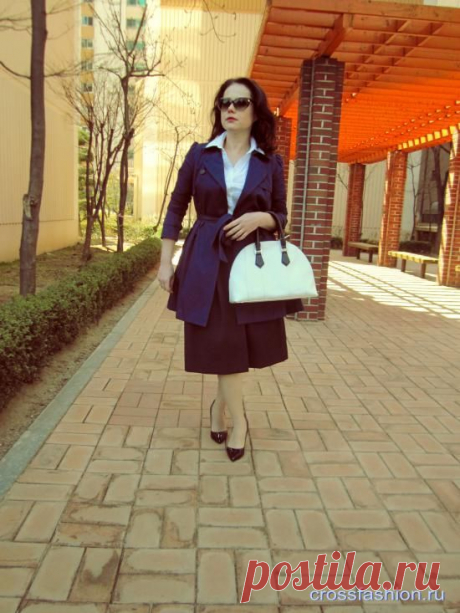 Crossfashion Group - С чем носить темно - синий тренч или плащ? Подборка современных образов и советы