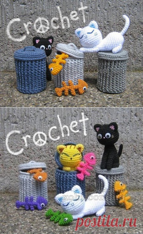 Коты с мусорным бачком :)))