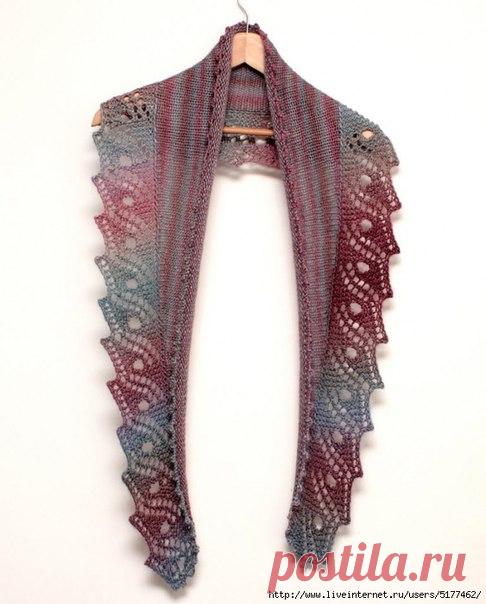 ФИШЮ АЖУРНЫЙ ЗАВИТОК СПИЦАМИ.