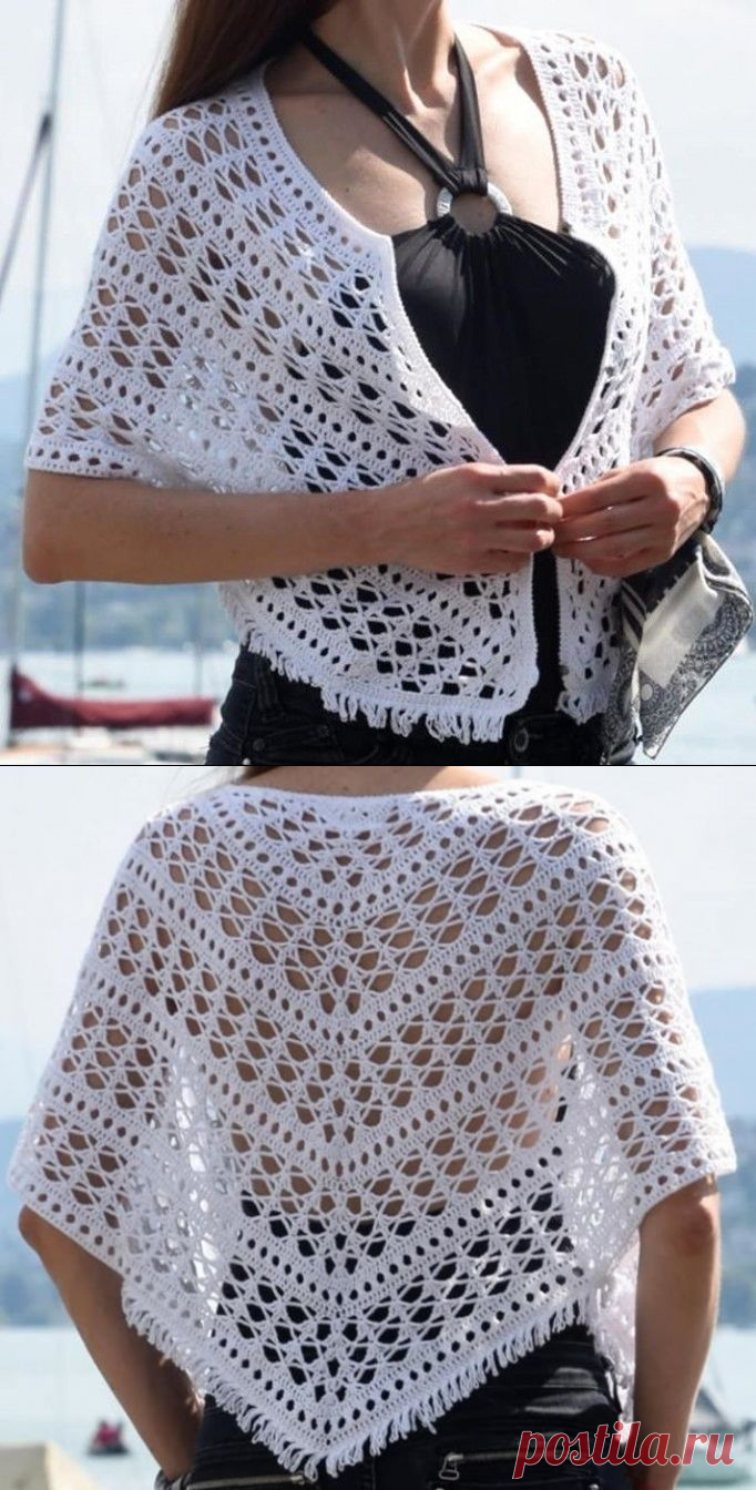 Эффектная шаль крючком. Схема. / knittingideas.ru