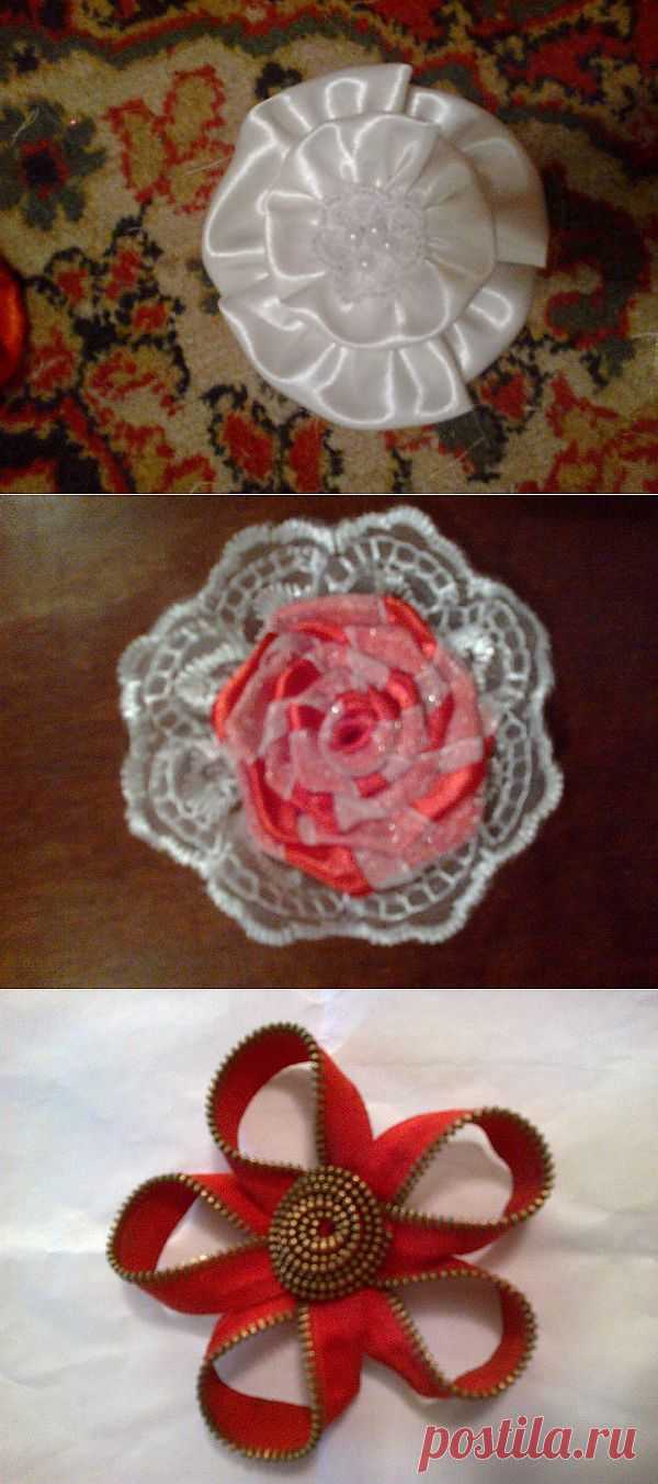 (+1) тема - Цветы из атласной ленты | РУКОДЕЛИЕ