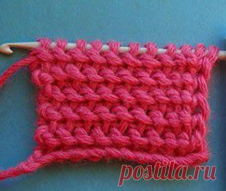 Изнаночная петля, тунисское вязание ,PURL STITCH