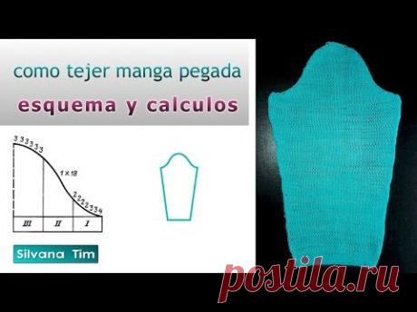 Cómo tejer MANGA pegada. Esquema y cálculos # 607