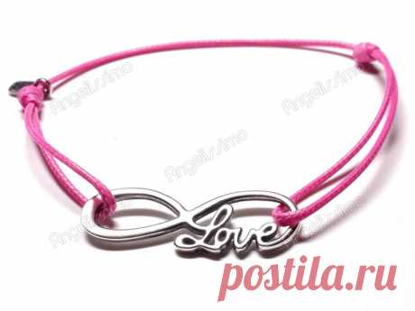 Браслет на розовой нити &quot;Бесконечность Love&quot; от Amorem