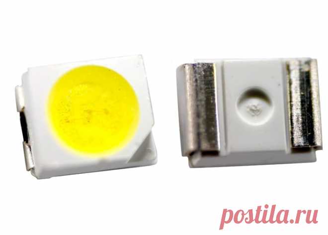 SMD 3528: характеристики светодиода | Светодиодные лампы LED Светодиод SMD 3528: светодиодный чип для поверхностного монтажа, рассчитан на прямое напряжение 1,9 – 3,3 V, силу тока 20 мА. Корпус светодиода имеет прямоугольную форму с размерами сторон — 3,5 х 2,8 мм, высотой 1,4 мм. Кристалл изготовлен на основе структур AlGaInP (алюминий-галлий-индиевый фосфид), InGaN (смесь нитрида галлия и нитрида индия). Корпус светодиода изготовлен из …