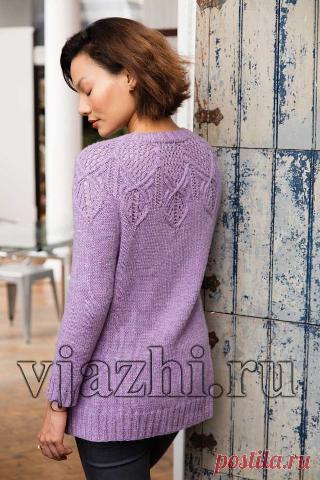 Модный кардиган спицами Lace Yoke - Вяжи.ру