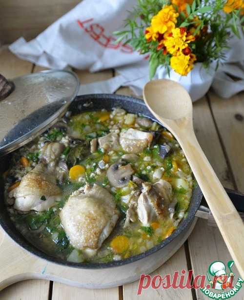 Куриный суп с перловкой и грибами – кулинарный рецепт