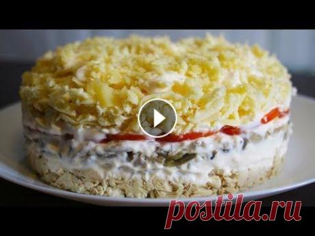 САЛАТ "ГУРМАН" | С КУРИЦЕЙ, ГРИБАМИ И СЫРОМ Предлагаю восхитительный рецепт салата, который украсит любой праздничный стол. Продукты для приготовления: 1. Куриное филе (отварное) - 300 гр. 2. Гр...