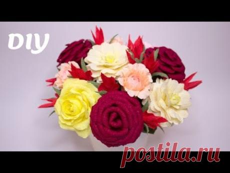 Букет с гофрированной бумаги своими руками / DIY Bouquet of crep paper - YouTube
Создать красивый букет легко своими руками и в видео покажу как собрать весенний букет из гофрированной бумаги а так же как сделать мелкоцветы для композиции.