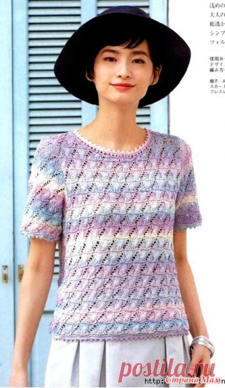Летний джемпер. Спицы. - ВЯЗАНАЯ МОДА+ ДЛЯ НЕМОДЕЛЬНЫХ ДАМ - Страна Мам