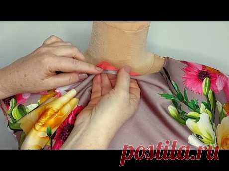 ✅🌺Хитрый трюк. Как сшить горловину с подкладкой на тонкой ткани