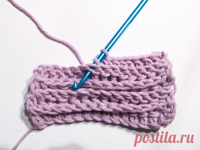 Рельефные столбики с накидом - схема вязания крючком. Вяжем Техника вязания на Verena.ru