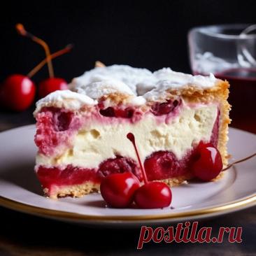 Вишневый пирог с кремом-суфле. Тает во рту | Вкусно Просто Быстро | Дзен