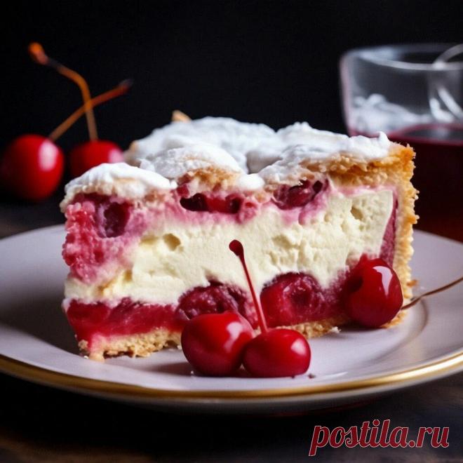 Вишневый пирог с кремом-суфле. Тает во рту | Вкусно Просто Быстро | Дзен