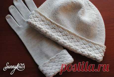 Sunnyknits: Шапка с плетёным отворотом Basket weave hat