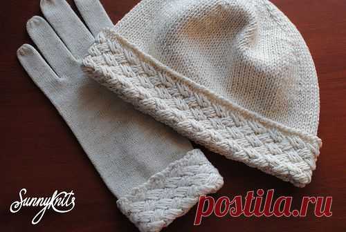 Sunnyknits: Шапка с плетёным отворотом Basket weave hat