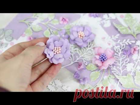 Творческий релакс: как я делаю декор для цветочной коробочки (цветы из фоамирана и листики)🌸 DIY