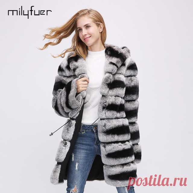 Milyfuer кролика рекс Натуральный мех пальто Для женщин куртка мульт corlor Мех животных пальто кролик меховой воротник осень зима Утепленная одежда плед тонкий купить на AliExpress