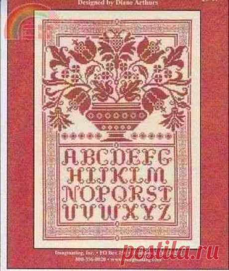 Воображая 1947 - Образец народного искусства от Дайан Артурс-Вышивка крестом Общение / Загрузка (Не могу опубликовать только в новой теме) -Крест строчки Сканированные рисунки-PinDIY.com