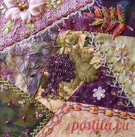 Beautiful crazy quilt block