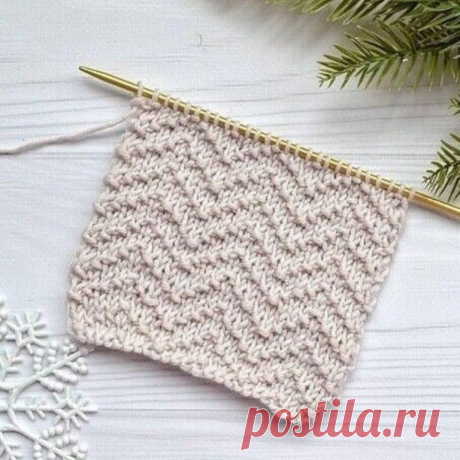 Теневой узор «Зигзаг» спицами. / knittingideas.ru