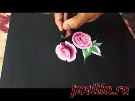 One stroke using oil paint.