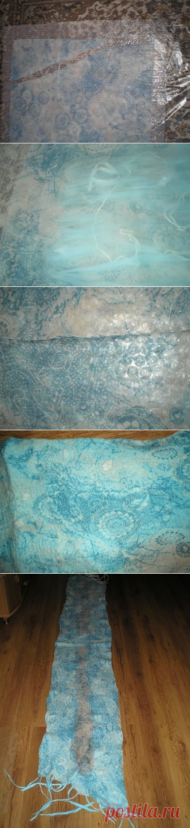 Создаем палантин «Реченька река» в технике нунофелтинг - Ярмарка Мастеров - ручная работа, handmade