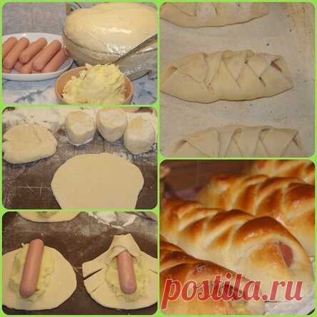 Сосиска с картофелем в тесте
