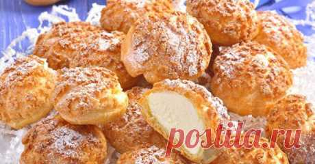 Профитроли с кракелином и заварным кремом | Готовим вкусно!