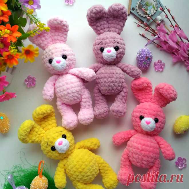 PDF Зайка Прыг Скок крючком. FREE crochet pattern; Аmigurumi animal patterns. Амигуруми схемы и описания на русском. Вязаные игрушки и поделки своими руками #amimore - заяц, плюшевый зайчик, кролик, зайчонок, зайка из плюшевой пряжи, крольчонок.